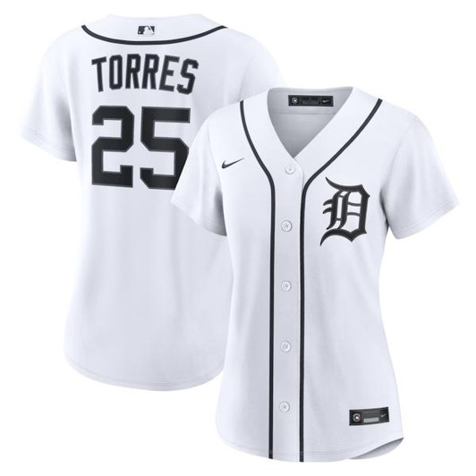 Women's Detroit Tigers Gleyber Torres Nike White Home Replica Jersey