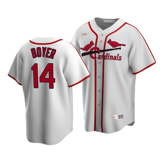 Men'S St. Louis Cardinals Ken Boyer #14 Cooperstown Collection White Home Jersey