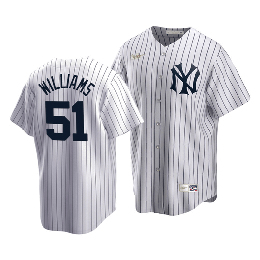 Men'S New York Yankees Bernie Williams #51 Cooperstown Collection White Home Jersey