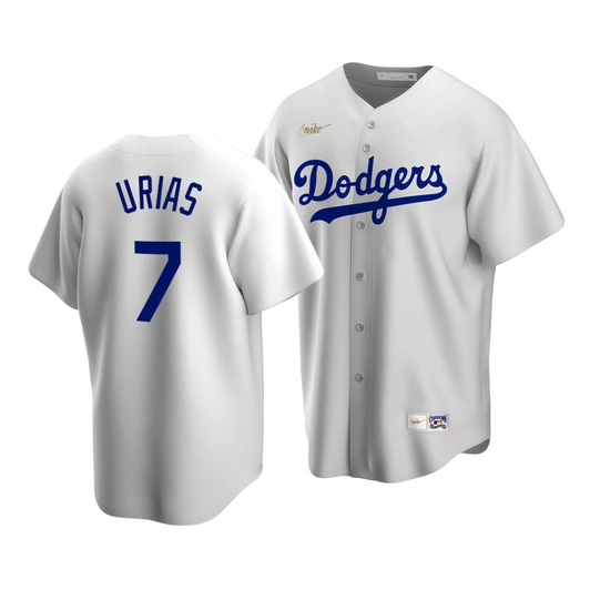 Men'S Los Angeles Dodgers Julio Urias #7 Cooperstown Collection White Home Jersey