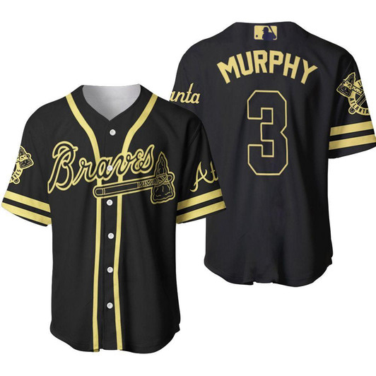 Atlanta Braves Dale Murphy #3 Great Player MLB Black 3D Designed Allover Gift For Atlanta Fans Baseball Jersey - MLB