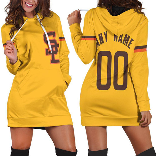 Personalized San Diego Padres 1982 Cooperstown Collection Golden Jersey Inspired Style Gift For San Diego Padres Fans Hoodie Dress - MLB
