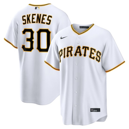 Men's Pittsburgh Pirates Paul Skenes Nike White Home Replica Jersey