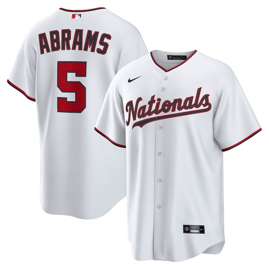 Men's  Washington Nationals CJ Abrams Nike White Home Replica Jersey