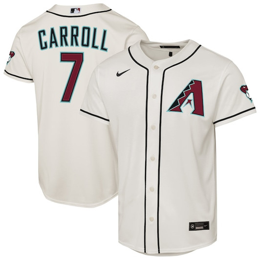Youth Arizona Diamondbacks Corbin Carroll Nike Cream Home Stadium Jersey
