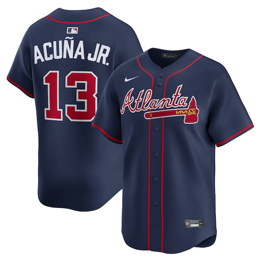 Men's Atlanta Braves Ronald Acuña Jr. Nike Navy Alternate Limited Jersey