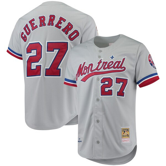 Men's Montreal Expos Vladimir Guerrero Mitchell & Ness Gray Cooperstown Collection  Jersey