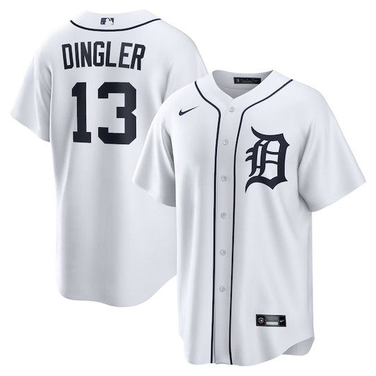 Men's Detroit Tigers Dillon Dingler Nike White Home Replica Jersey
