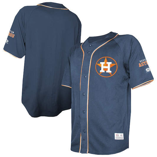 Men's Houston Astros  Stitches Navy Team Color Full-Button Fashion Jersey