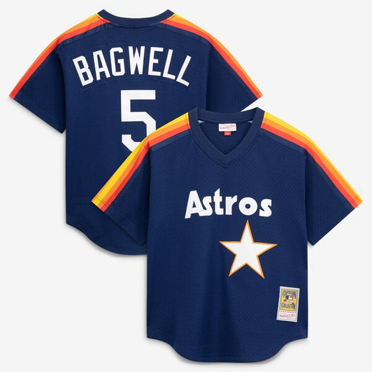 Men's Houston Astros Jeff Bagwell Mitchell & Ness Navy  Batting Practice Jersey
