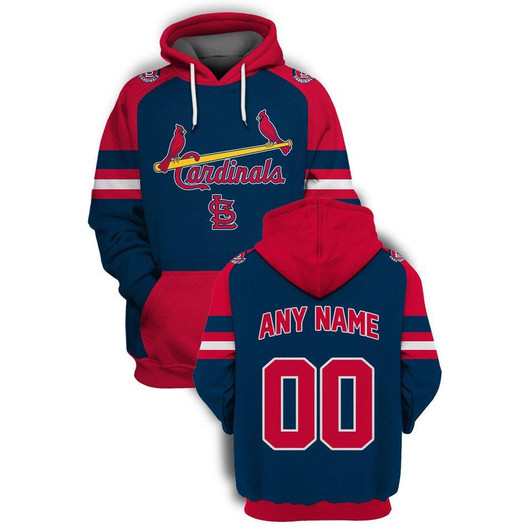 St. Louis Cardinals #00 3D Personalized Midnight Navy Blue Jersey Style Gift With Custom Number Name For Cardinals Fans Hoodie - MLB