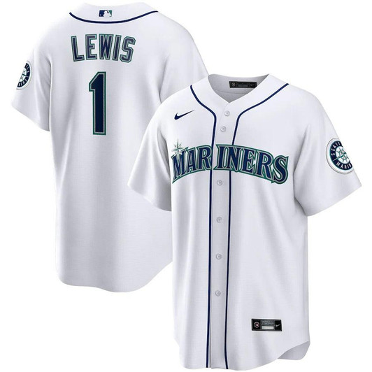Mens Seattle Mariners Kyle Lewis Nike Replica Replica White Replica Player Name Jersey