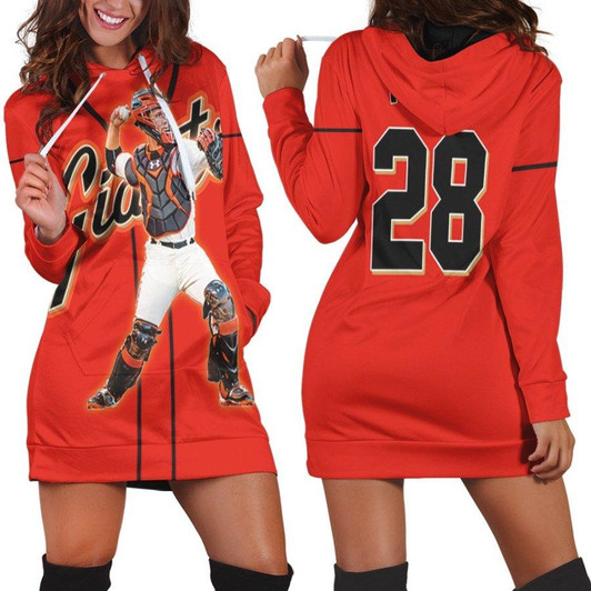 San Francisco Giants Buster Posey 28 NFL Team Player 2019 Orange Jersey gift for Giants fans Hoodie Dress - MLB