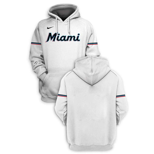 Miami Marlins Mlb Baseball Team Logo 3D White Jersey Style Gift For Marlins Fans Hoodie - MLB