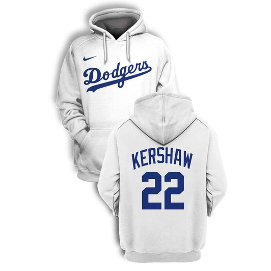 Los Angeles Dodgers Clayton Kershaw #22 Mlb Baseball Team White Jersey Style Gift For Dodgers And Kershaw Fans Hoodie - MLB