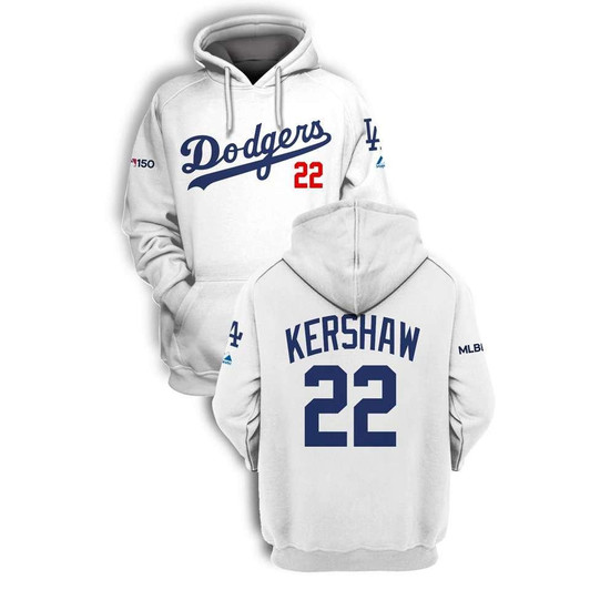 Los Angeles Dodgers Clayton Kershaw #22 Mlb 3D White Jersey Style Gift For Dodgers Fans Hoodie - MLB
