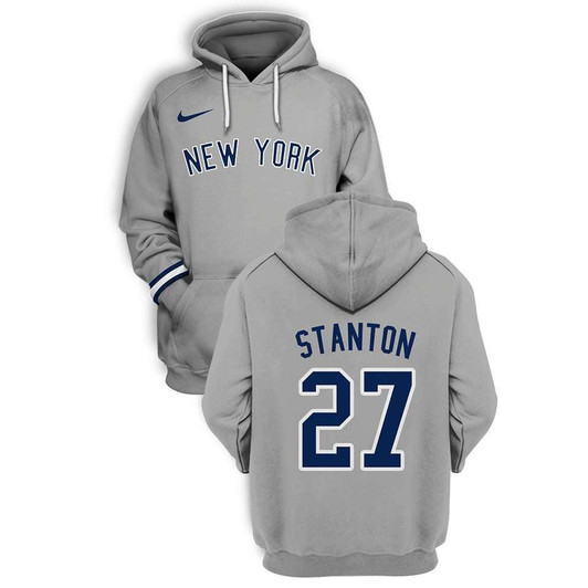 New York Yankees Giancarlo Stanton #27 Mlb Baseball Team Grey Jersey Style Gift For Yankees And Stanton Fans Hoodie - MLB