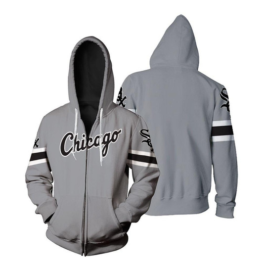 Chicago White Sox 2020 Mlb Dark Grey Jersey Inspired Style Zip Hoodie - MLB