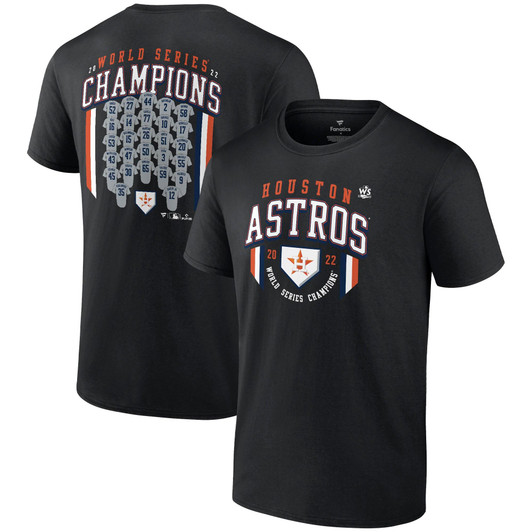Houston Astros Fanatics Branded 2022 World Series Champions Roster Jersey T-Shirt - Black