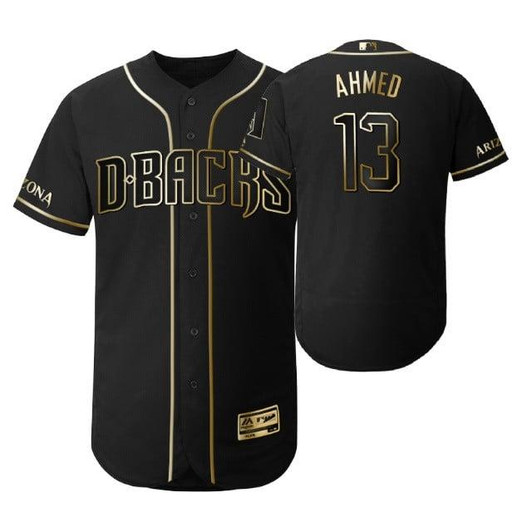 Arizona Diamondbacks #13 Nick Ahmed Mlb 2019 Golden Edition Black Jersey Gift For Diamondbacks Fans