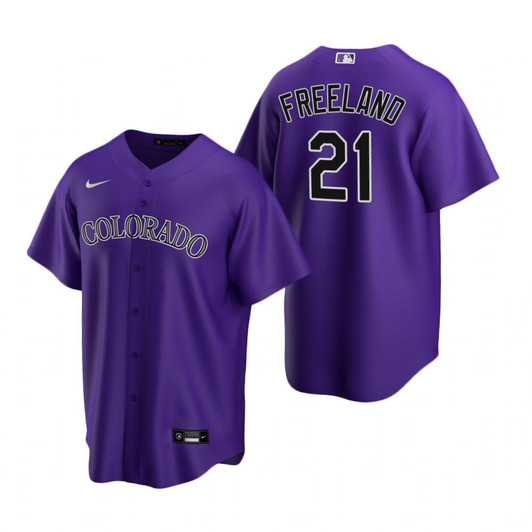 Mens Colorado Rockies #21 Kyle Freeland 2020 Purple Jersey Gift For Rockies Fans