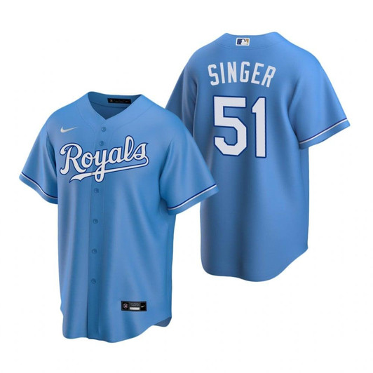 Mens Kansas City Royals #51 Brady Singer Alternate Light Blue Jersey Gift For Royals Fans