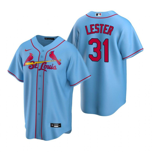 Mens St. Louis Cardinals #31 Jon Lester Alternate Light Blue Jersey Gift For Cardinals Fans