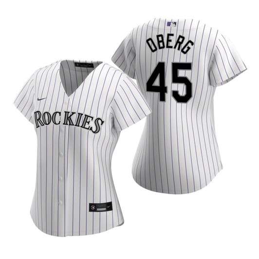 Womens Colorado Rockies #45 Scott Oberg 2020 White Jersey Gift For Rockies Fans