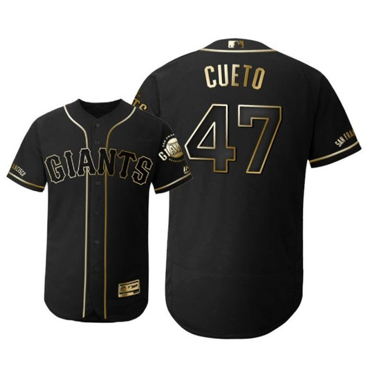 San Francisco Giants #47 Johnny Cueto Mlb 2019 Golden Edition Black Jersey Gift For Giants Fans