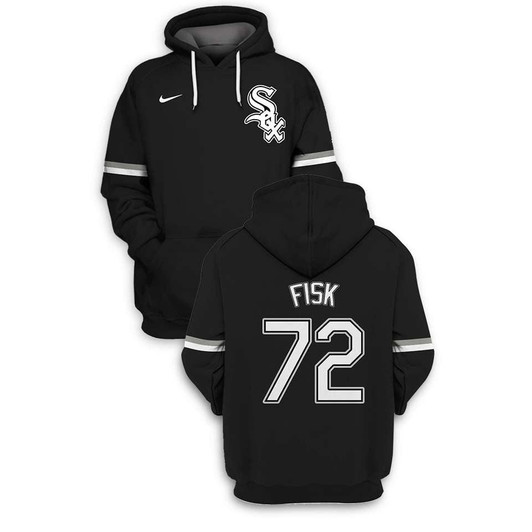 Chicago White Sox Carton Fisk #72 Mlb Baseball Team Black Jersey Style Gift For White Sox And Fisk Fans Hoodie
