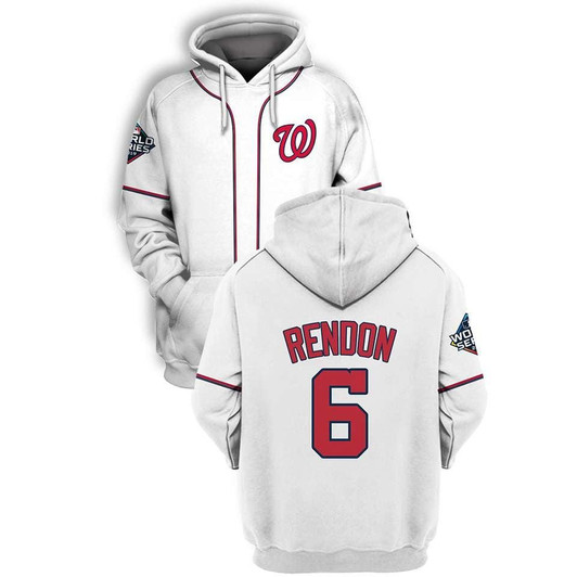 Washington Nationals Anthony Rendon #6 3D White Jersey Style Gift For Washington Fans Hoodie