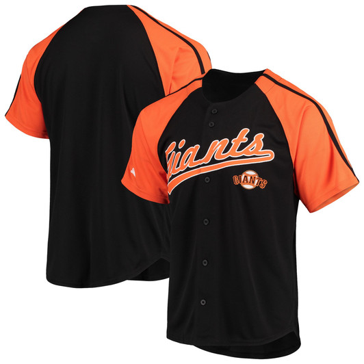 San Francisco Giants Stitches Button-Down Raglan Replica Jersey - Black