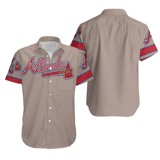 Atlanta Braves Mlb Grey Jersey Inspired Style Hawaiian Shirt