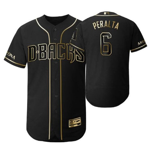 Arizona Diamondbacks #6 David Peralta Mlb 2019 Golden Edition Black Jersey Gift For Diamondbacks Fans