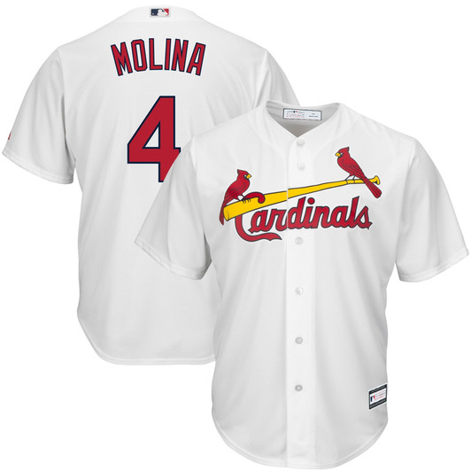 MenS Yadier Molina White St. Louis Cardinals Big & Tall Replica Player Jersey
