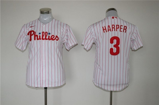 Philadelphia Phillies Bryce Harper #3 2020 Mlb White Womens Jersey