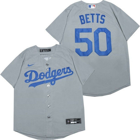 Los Angeles Dodgers Mookie Betts #50 2020 Mlb Light Grey Jersey