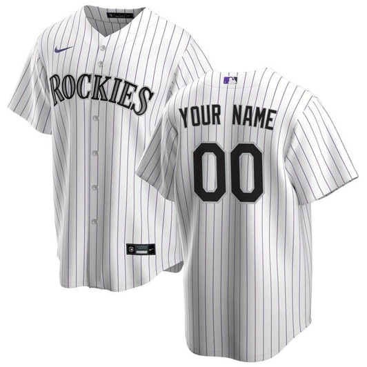 Colorado Rockies Home 2021 Replica Custom White Purple 3D Jersey
