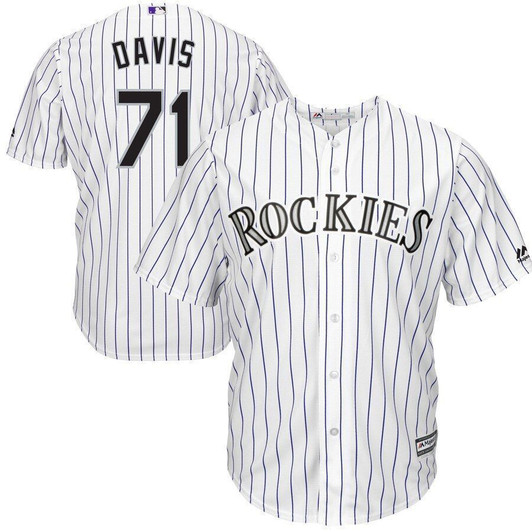 Wade Davis Colorado Rockies Majestic Home Cool Base Player Jersey Jersey White 2021