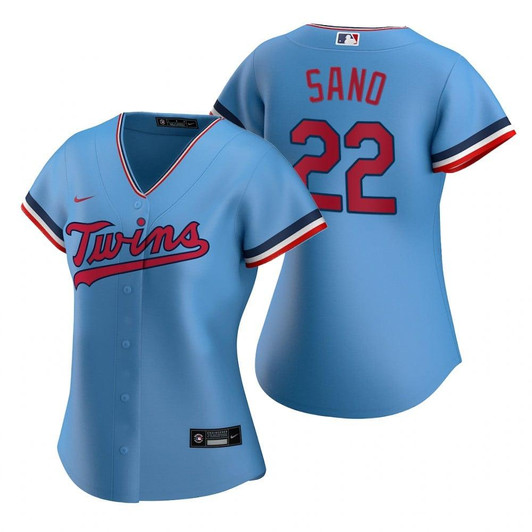 Womens Minnesota Twins #22 Miguel Sano 2020 Light Blue Jersey Gift For Twins Fans