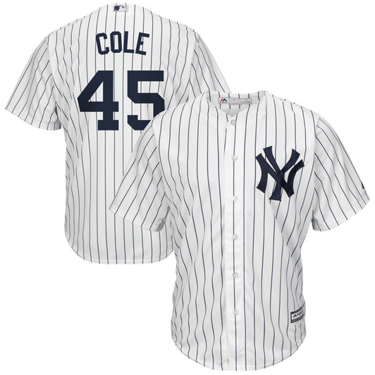 MenS Gerrit Cole White/Navy New York Yankees Big & Tall Replica Player Jersey