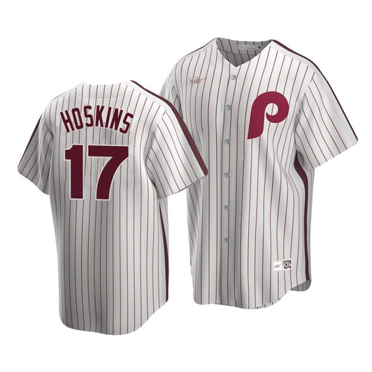 MenS Philadelphia Phillies Rhys Hoskins #17 Cooperstown Collection White Home Jersey