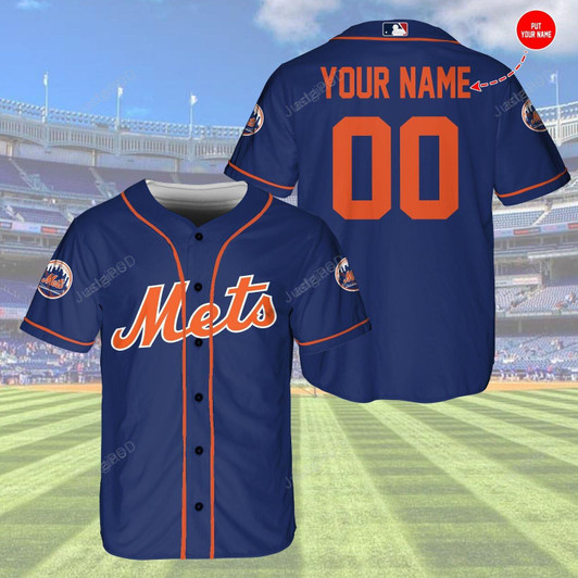 Personalized Custom Name & Number New York Mets Baseball Tee Jersey Shirt
