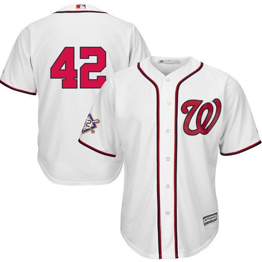 Washington Nationals Majestic 2019 Jackie Robinson Day Official Cool Base Jersey White 2019