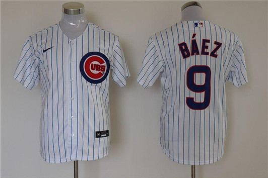 Chicago Cubs Javier Bï¿½ez #9 2020 MLB White Jersey