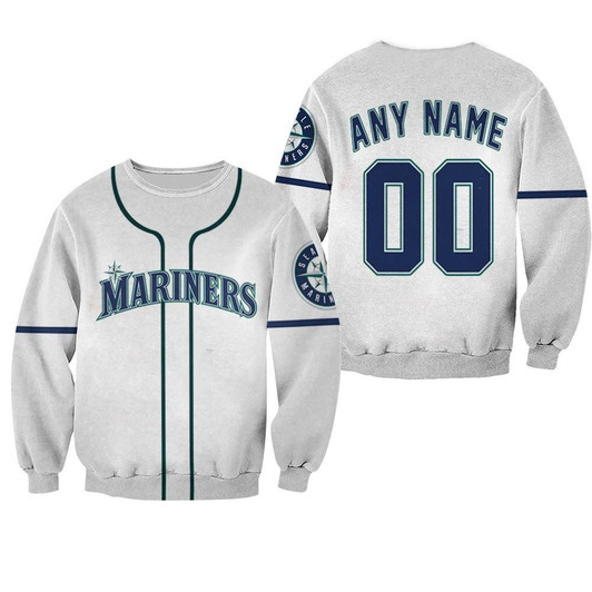 Personalized Seattle Mariners 00 Anyname Majestic Alternative White Jersey Inspired Style Gift For Seattle Mariners Fans Sweater