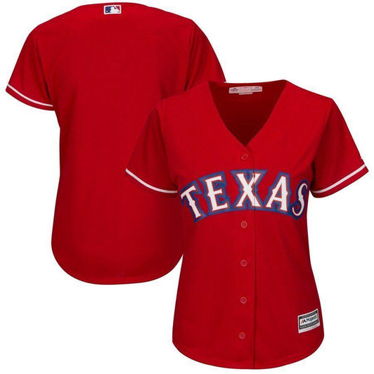 Texas Rangers Majestic Womens Alternate Cool Base Team Jersey Scarlet 2019
