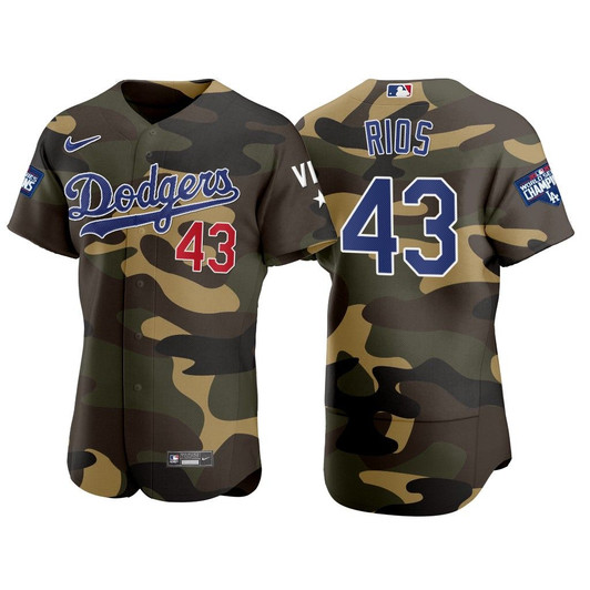 Edwin Rios Los Angeles Dodgers #43 Camo 2021 Armed Forces Day Jersey