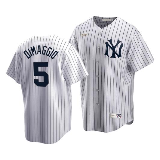 Men'S New York Yankees Joe Dimaggio #5 Cooperstown Collection White Home Jersey