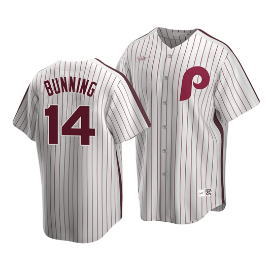 Men'S Philadelphia Phillies Jim Bunning #14 Cooperstown Collection White Home Jersey